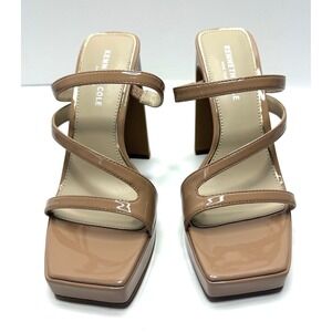 Kenneth Cole New York Womens Tala Asymmetrical Platform Sandals Buff Size 7M NWT